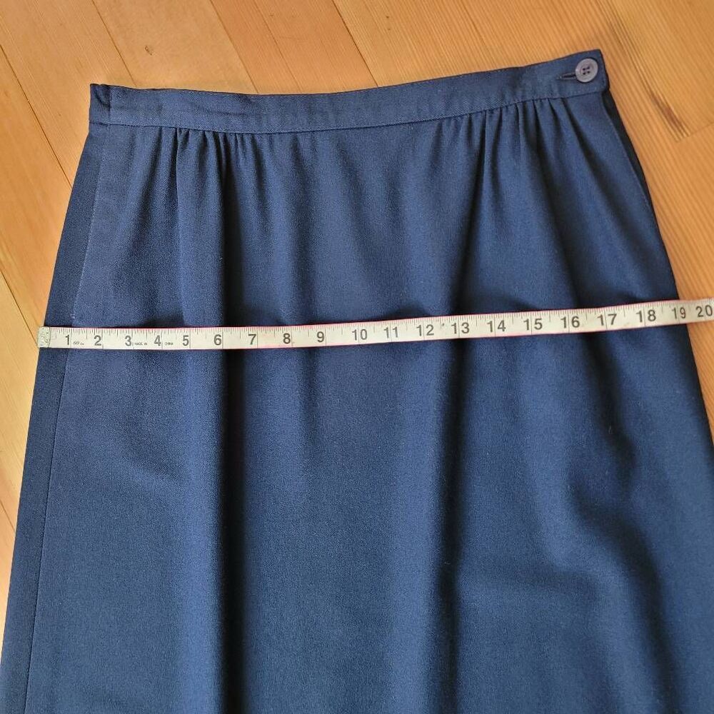 Vintage Pendleton navy blue a line 100% wool skirt size 12 academia‎ office - Picture 7 of 10